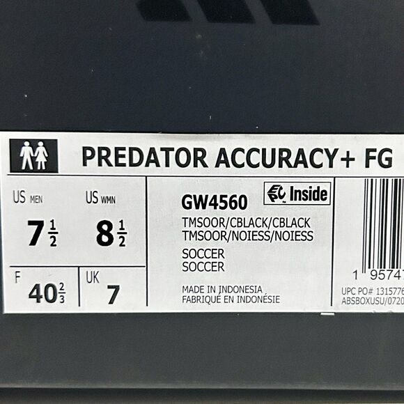 Adidas Predator Accuracy+ FG “Heatspawn Pack” Men Size 7.5 Cleats No Lid main image 7